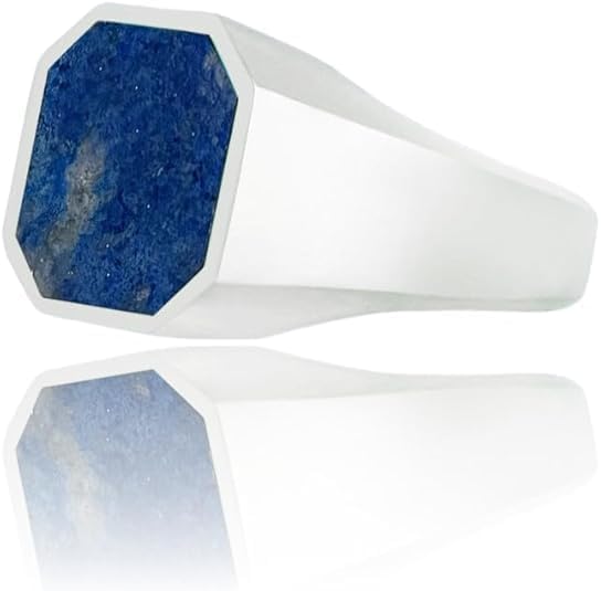 Mens Lapis Lazuli Ring 925 Sterliing Silver Natural Handmade Blue Stone Signet Ring Elegant Handmade Vintage Ring for Mens Gift for Him