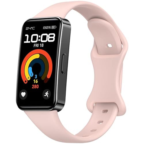 Mugust Correa para Huawei Band 8 Huawei Band 9 Correa Mujer Hombre,Silicona Pulseras para Huawei Band 9 / Huawei Band 8(Rosa)