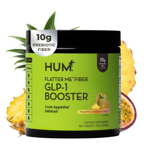 Flatter Me Fiber GLP-1 Booster – Fiber Supplement for Women & Men, Prebiotics & Enzymes for Weight Support, Reduce Bloating, Double GLP-1 Levels, Digestive & Gut Health (10 Servings)