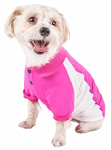 Pet Life ® Active \'Barko Pawlo\' Stretchy Fitness and Yoga Dog T-Shirt - Dog Polo Featuring 4-Way Relax-Stretch and Quick Dry Technology - Performance and Reflective Pet T-Shirt Dog Clothes