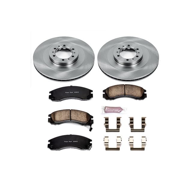 Image of PowerStop Front Brake Kit for Mitsubishi Montero Sport 2000-04 - Z17 Ceramic Brake Pads & Disc Rotors Replacement, KOE3091