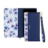 Elegante公式 Flower かんたんスマホ4 A402ZT 用 ケース 手帳型 スマホケース ネイビー XXL95