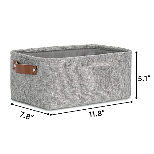Image of DULLEMELO Small Collapsible Fabric Basket for Organizing, Shelves, Closets, Laundry, Nursery, Decorative Gift Basket (Gray)