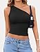 Avidlove Womens One Shoulder Top Summer Going Out Crop Tank Tops Y2K Tops Fashion Cami Outfit Cute Tops Black
