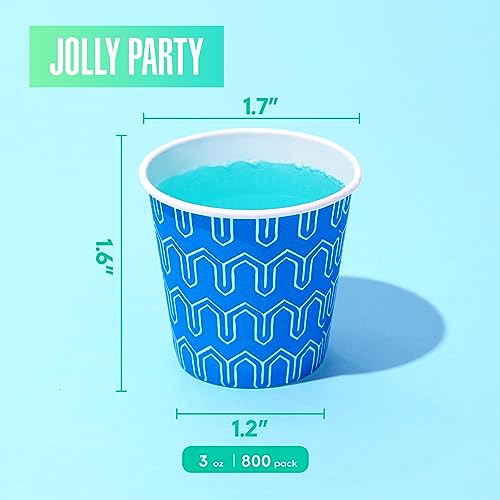 [800Pack] 3 Oz Paper Cups, Small Mouthwash Cups, Disposable Bathroom Cups, Paper Cups For Party, Picnic, Bbq, Travel, And Event, Assorted Designs #TOP2