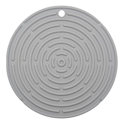 Image of Argon Tableware Silicone Trivet 18cm - Heat-Resistant Non-Slip Kitchen Worktop & Table Protector, Hot Pot Pan Saucepan Stand Mat, Dishwasher Safe, Grey
