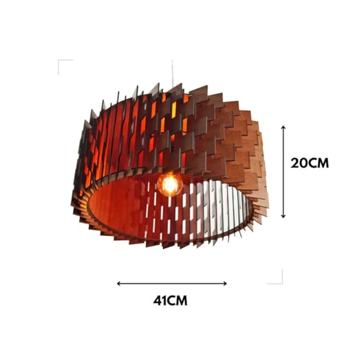 Pendente De Teto Lustre Grande Desconstruído P/Sala Em Madeira Mdf Decoração