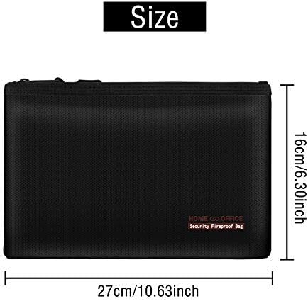 Monland Fireproof Money Safe Document Bag. Non-Itchy Silicone Coated Fire & Safe Cash Bag. Fireproof Safe for File Folder Holder, Jewelry and Passport