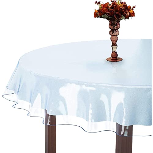 Nappe transparente ronde protectrice et imperméable pour table à manger