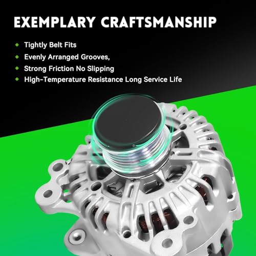 Image of 11134N Alternator Replacement for Jetta 2006-2014 2.0L /2011-2015 2.0L /2005-2006 1.9L, Passat 2006-2008 2.0L, GTI 2006-2008, Golf 2010-2014 2.0L, 12V 140Amp 6-Groove Pulley