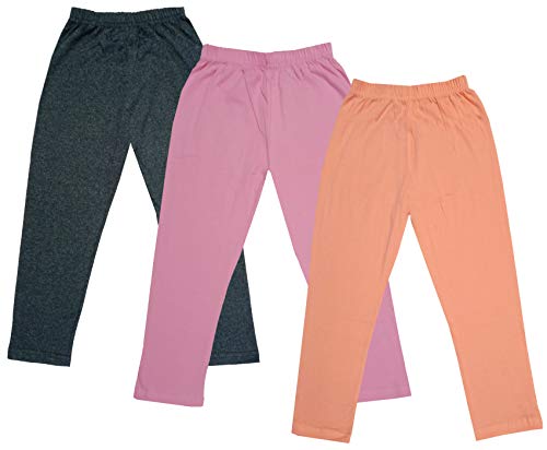Image of IndiWeaves Girls Super Soft Cotton Solid Capri Pants (Peach, Light Purple, Grey, 14-16 Years) Pack of 3