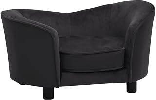 Helloshop26 - Sofá para perro, color negro, 69 cm, peluche y sintético, color negro