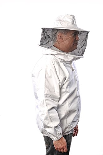 Forest Beekeeping Supply –Premium Breathable Cotton Jacket With Round Veil, Professional Beekeeper Jacket Ykk Brass Zippers - 2Xl #TOP1