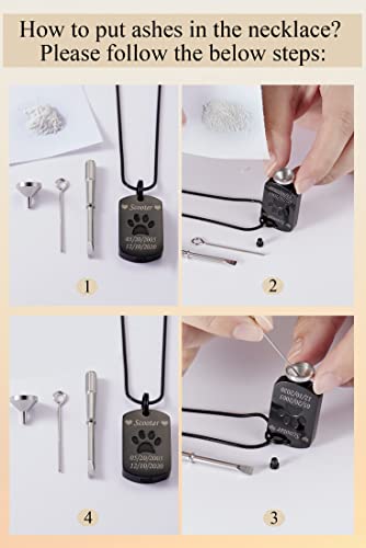 Fanery Sue Personalized Ash Necklace For Dog, Custom Photo&Text Pet/Dog Urn Necklace For Ashes, Customized Photo Cremation Jewelry Memorial Dog/Pet Urn Necklace(Black Dog Tag - Full Color Image) #TOP6