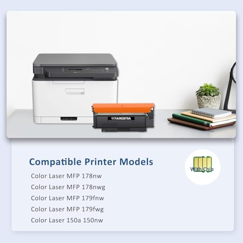 117A MFP 178nw Pack de 4 Cartouches Compatible pour HP 117A W2070A