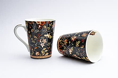 Image of GOLDEN QUEEN'S Mugs Set of 2 for Coffee, Tea, Milk - Ideal for Your Daily Beverage Ritual, Hosting & Casual Gatherings - Enchanted Night Garden
