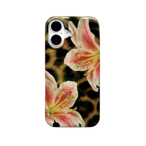 Coque iPhone 17 léopard vintage Coque de protection fleur de lys Y2K pour fille