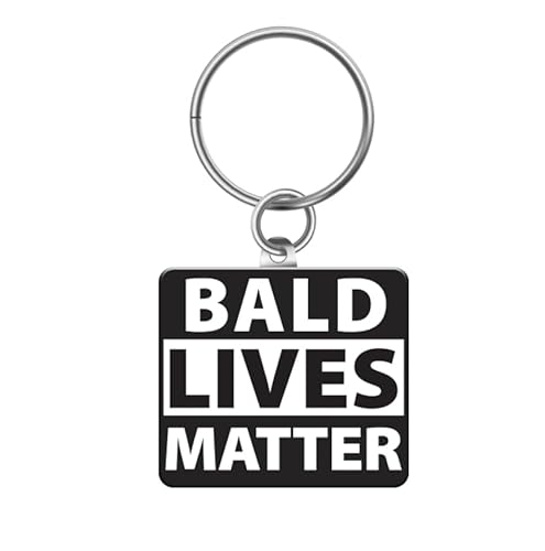 SC Products Bald Lives Matter - Portachiavi divertente da uomo, in acciaio inossidabile, per la festa del papà, regalo divertente per uomini, scherzo per papà, regalo divertente per papà, Le vite