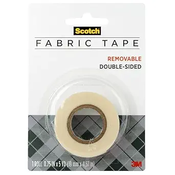 Scotch Removable Double-Sided Fabric Tape, 3/4 in x 180 in, 1 Roll (FTR-1-CFT)