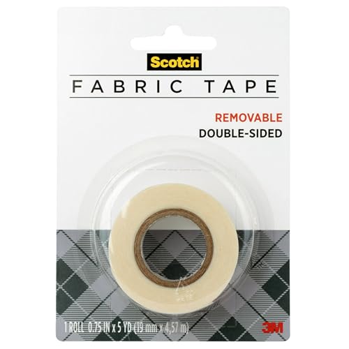 Scotch Removable Fabric Tape, 3/4 in x 180 in, 1/Pack, Removable and Double Sided (FTR-1-CFT) by Scotch - Used condition - US$7.30