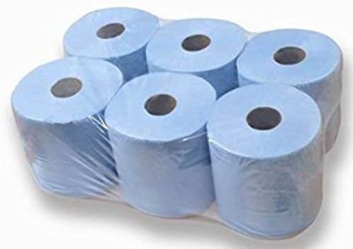 Sirius BCF1812E2 Centrefeed Rolls, 2-Ply, Blue (Pack of 6)