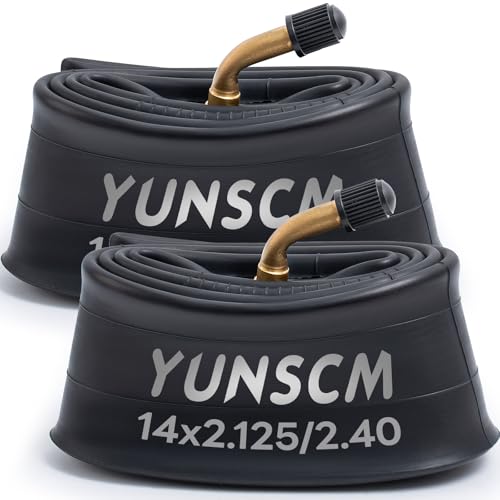 YunSCM 2本,14 2.125 チューブ l型 曲げられたバルブ CR202,14x2.125/2.4 電動自転車 チューブ L型,適用 14x2.125/14x2.25/14x2.35/14x2.40 電動自転車