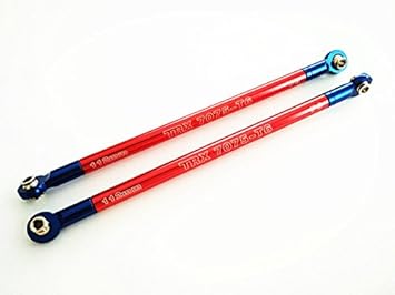 CrazyRacer Tiranti Regolabili In Alluminio 7mm Per EREVO 2.0 Summit - Set Rosso 2 Pezzi, Rinforzati