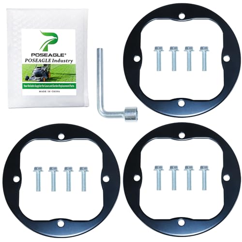 POSEAGLE 3 Pack Upgraded High-Strength Deck Spindle Reinforcement Rings with Mouting Bolts and L Shaped Angled Hex Socket Wrench for Cub Cadet, MTD, Troy-Bilt All Series Lawn Tractors and Lawn Mowers