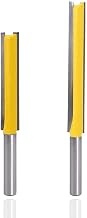 2pcs 1/4" Shank Straight Router Bits, 2" & 3" Extra Long Two Flute Trimming Woodworking Cutter Tool