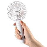 AKANDS Mini Portable Electric Fan, USB Rechargeable Handheld Fan Three-Speed Adjustment, Personal Fan with Phone Holder Base, Lightweight Fan for Stylish Girls, Women and Men Indoor Outdoor (White)