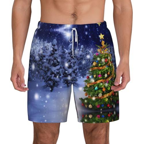 Short de bain à séchage rapide homme motif Noël idéal pour l'été et la plage