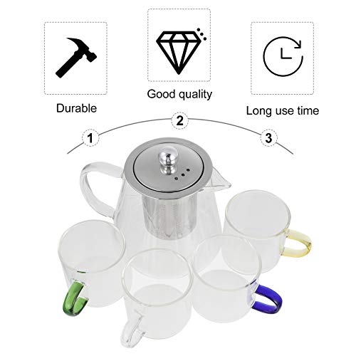 1 Conjunto Bule De Vidro Garrafa De Água De Aço Inoxidável Bule De Filtro De Vidro Bule De Chá De Aç