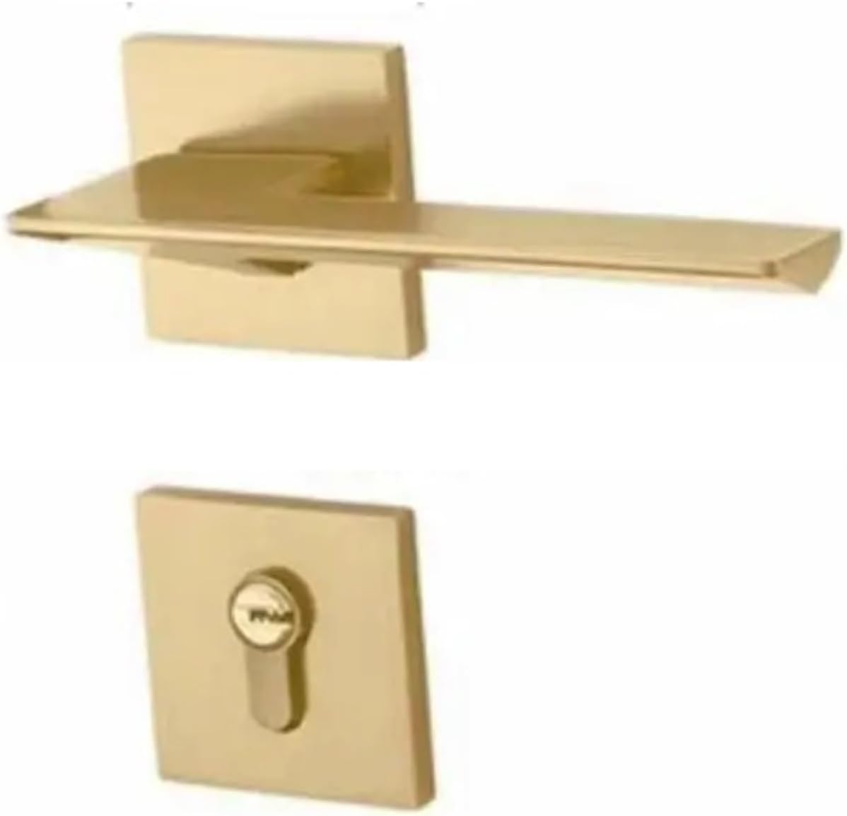Brushed Gold Bedroom Household Door Zinc Alloy Split Handle Lock 1Pcs