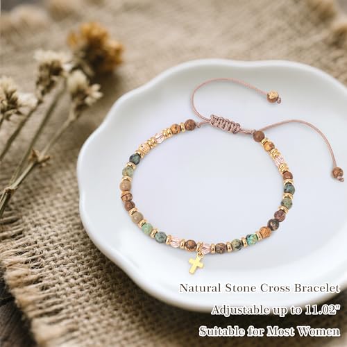 TAGOMEI Christian Gifts for Women Cross Bracelet Birthday Gifts for Women Religious Bracelets Bible Verse Faith Jesus Bracelets Christmas Gift Stocking Stuffers for Teens Girls Handmade Beaded Jewelry3