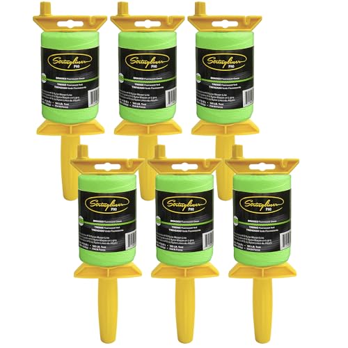 25468 Pro Mason’s Line Reels – 1/2 Lb. Stringliner® PRO BRAIDED FL GREEN 500'. (6 Pack)