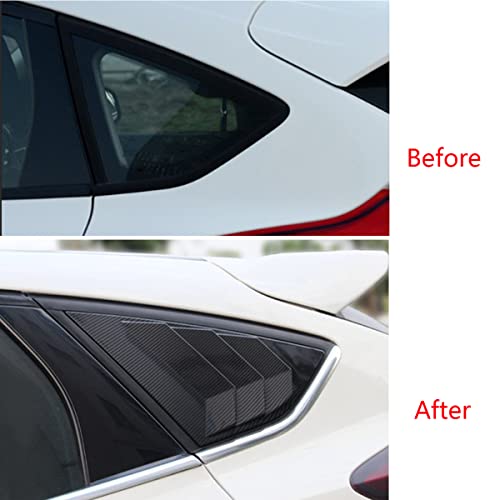 Microck Rear Side Window Louvers Racing Style Triangular Window Glass Blinds For Ford Focus St Rs Mk3 Hatchback 2012 2013 2014 2015 2016 2017 2018, Carbon Fiber, 2Pcs #TOP1