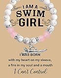KUIYAI Regalo de natación para nadador, regalo de natación, pulsera de natación I Am A Swim Girl Swim Team regalo de entrenador de natación, 0.8