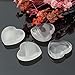 Marrywindix 15 Packs 0.8 Inch Healing Crystal Natural White Crystal Heart Love Carved Palm Worry Stone Chakra Reiki Balancing