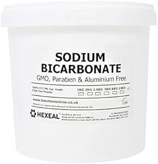 Hexeal Sodium Bicarbonate Of Soda for Cleaning, Food, Baking, Bath Bombs | 5kg Bucket | 100% BP/Food Grade