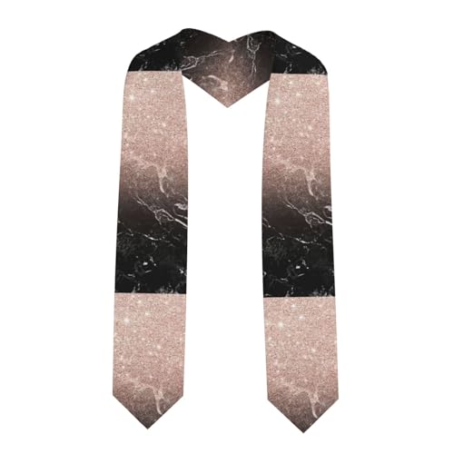 LIXLZH Chal de graduación con estampado de oro rosa, color mármol, estola de graduación para estudiantes, unisex, para adultos, bufanda de graduación, esquina afilada, talla única, Esquina afilada