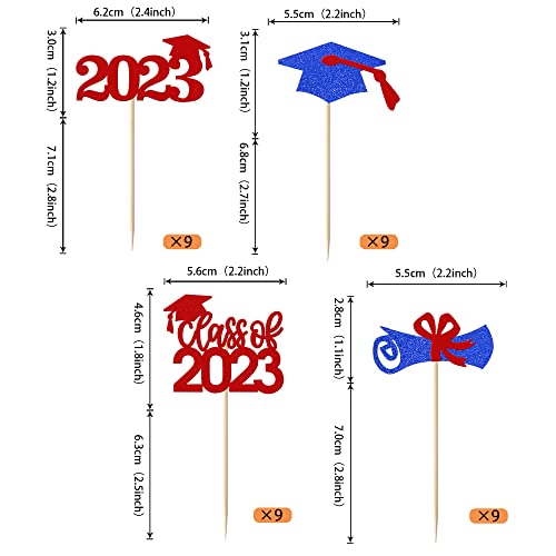 Rsstarxi Glitter Class of 2023 Graduation Cupcake Toppers #TOP24
