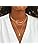 MFRYK Gold Necklaces Stack For Women,14K Gold Plated Simple Layered Choker Necklaces For Women,Stackable Multilayer Pearl Cross Disc Circle Square Pendant Cuban Herringbone Snake P image 5