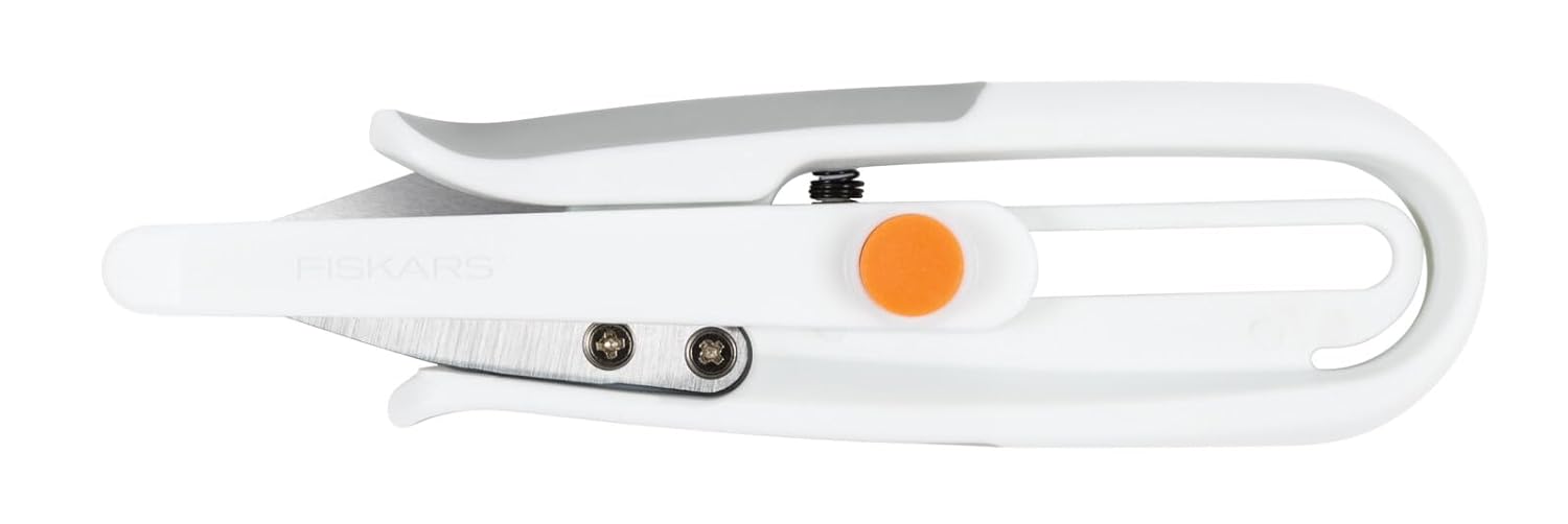 Fiskars Thread Cutting Shears, for Right and Left-Handers, Stainless Steel Blade/Plastic Handles, White, 1059562