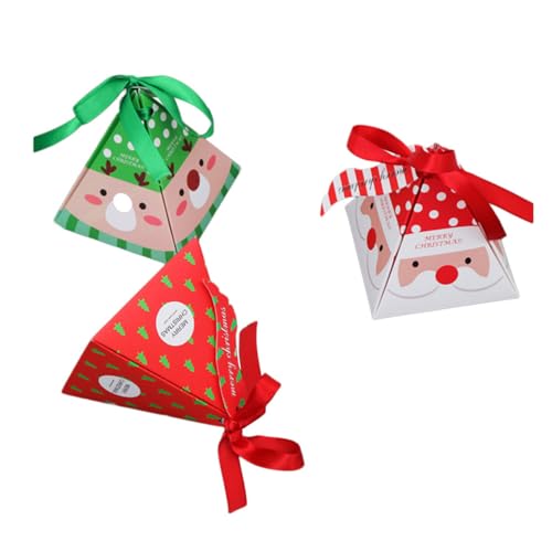 YeahiBaby 15PCS Christmas Paper Boxes Treats Candy Chocolate Goodies Boxes Christmas Party Supplies (Santa Claus, Elk, Tree)