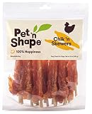 Pet 'n Shape Chik 'n Skewers - Chicken Wrapped Rawhide Chew Dog Treats - 1 Pound