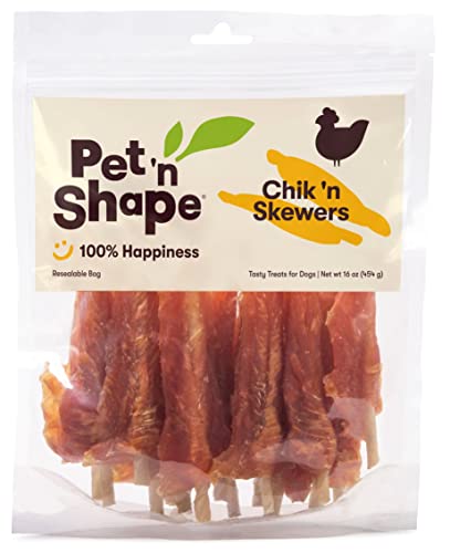 Pet 'N Shape Chik 'N Skewers - Chicken Wrapped Rawhide Chew Dog Treats - 1 Pound #TOP15