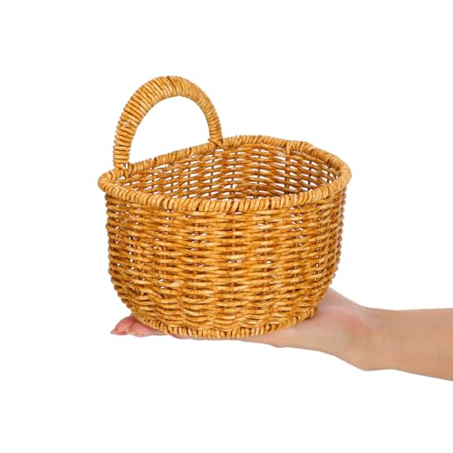 Cesta de imitación de mimbre SHINEOFI para acabar con el desorden en tu cocina 5