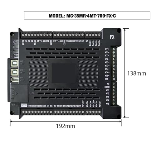 LVSEDTAL 7" PLC HMI All-in-one Integrated programmable Logic Controller with Touch Screen Built-in Analog Signal Input and Output(30MR-4MT-700-FX1S-A)