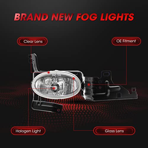 WEZEMLIGHT Fog Lights Assembly Replacement For 2011-2012 Honda Accord EX EX-L HFP LX SE Sedan 4 Door with H11 12V 55W Halogen Bulbs Included Switch And Wiring Kit(Clear Lens) by WEZEMLIGHT - Image 3