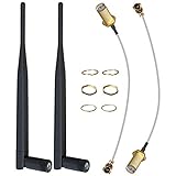 Goupchn 2.4GHz 6dBi Dual Band WiFi Omnidirectional RP-SMA Antenna 2PCS with 2PCS 22cm U.FL IPEX Mini...